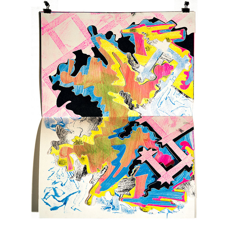 Julien Gardair painting cutout beeswax and pigments on cotton rag papers