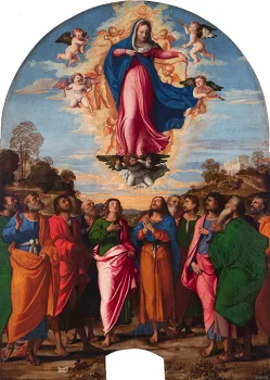 The painting of the Assumption of the Virgin by Palma il Vecchio