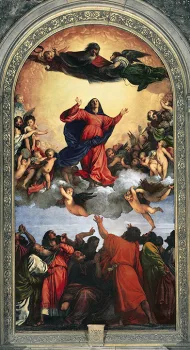 The famous assumption painting by Titian