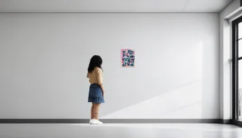 Painting cutout Wide Open by Julien Gardair in space for scale